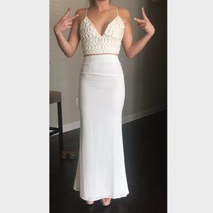 Sabo Skirt - white two-piece gown/maxi dress